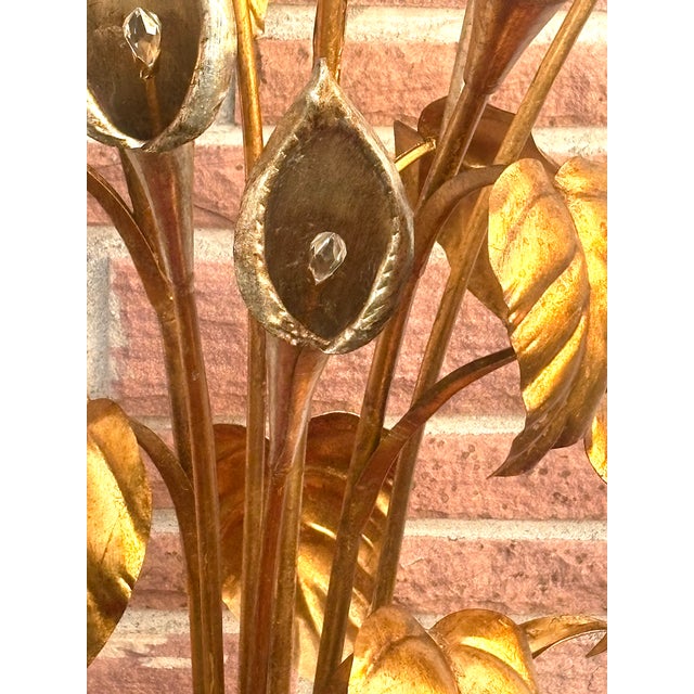 Gold-Plated Metal and Glass Shade Floor Lamp from Hans Kögl, 1960s For Sale - Image 9 of 11