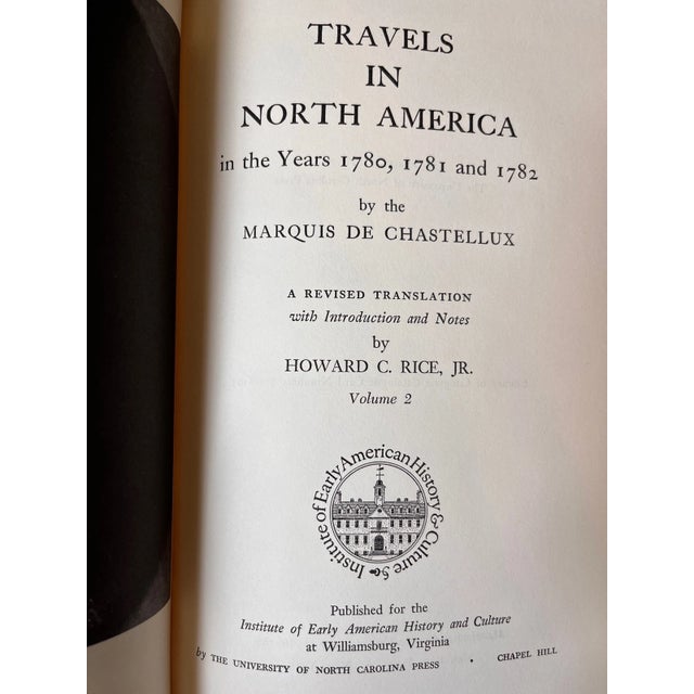 University of North Carolina Press published the 2 volume hardcover set titled Travels in North America in the Years 1780,...