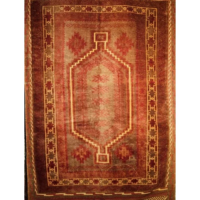 Tribal Antique Baluch Tribal Area Rug, Wool Pile, Geometric Design For Sale - Image 3 of 12