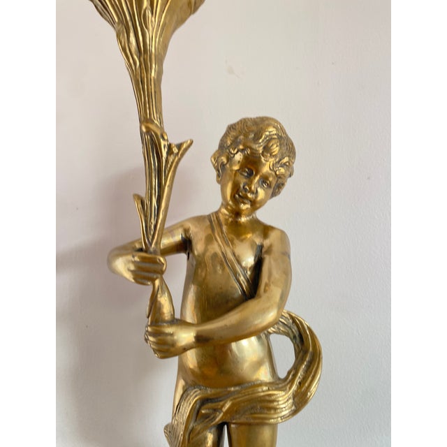 Putti with Torch, Late 19th Century, Gilt Bronze For Sale - Image 10 of 18