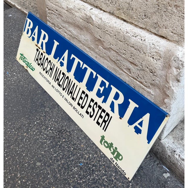 Vintage Bar Latteria Tobacco Sign, 1970s For Sale - Image 6 of 8