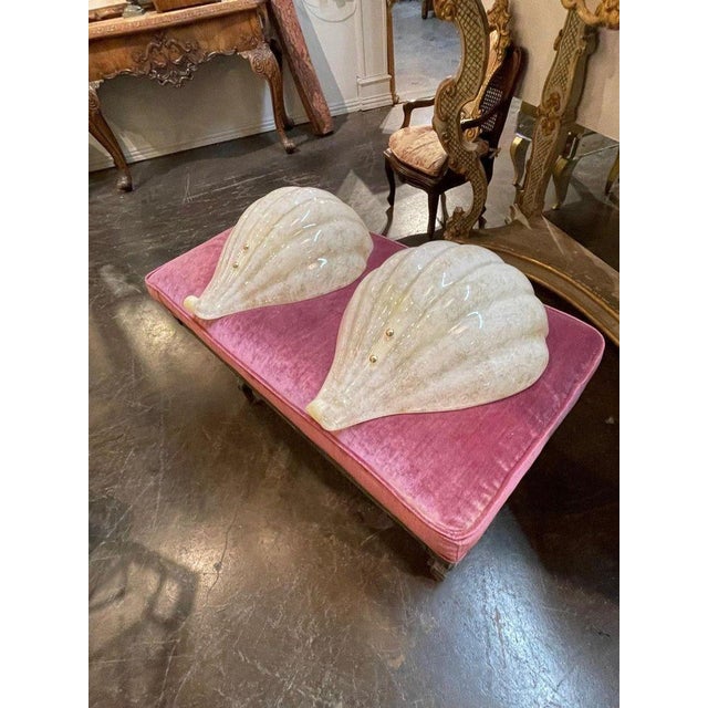 Modern Murano Shell Form Sconces - a Pair For Sale - Image 3 of 7
