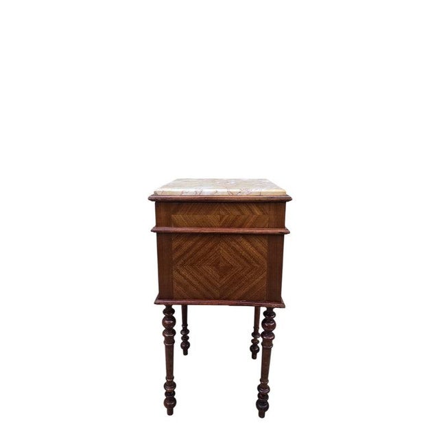 Victorian Antique French Carved Ornate Marble Top Smoking Storage Table For Sale - Image 3 of 8
