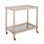 Tan Matthew Izzo Home Isadore Cerused Oak Bar Cart With Glass Top and Shelf and Brass Casters For Sale - Image 8 of 8