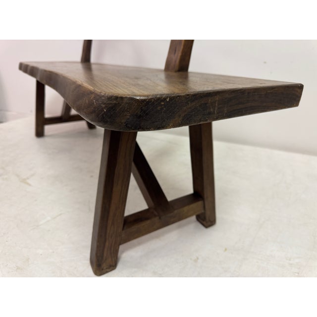 Mid-Century Sculptural Elm Bench, 1960s For Sale - Image 4 of 18