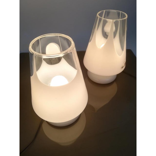 Table Lamps in White Artistic Murano Glass from Prima Luce, Italy, 1970s, Set of 2 For Sale - Image 14 of 16