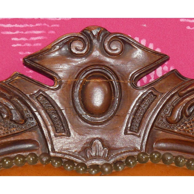 Chippendale Chesterfield Armchair in Caramel Leather, 1960s For Sale - Image 9 of 13