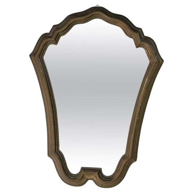 Vintage Table Mirror with Wood Frame, Italy, Early 20th Century For Sale - Image 5 of 5