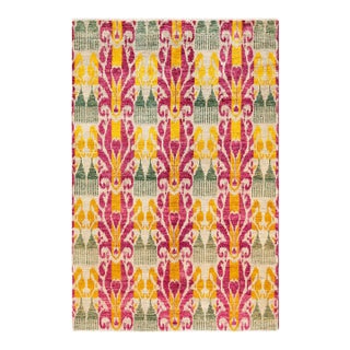 Modern Hand-Knotted Area Rug - Ivory, 6' 0" x 9' 1" For Sale
