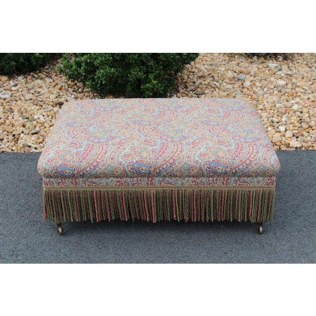 Hickory Chair Ottoman With Bouillon Trim For Sale - Image 13 of 15