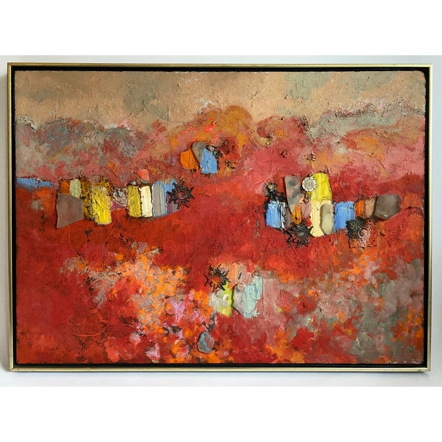 Abstract Mixed Media Framed Painting by Charles F Hofman (American, 20th century). Untitled. Mixed media with oil, sea...