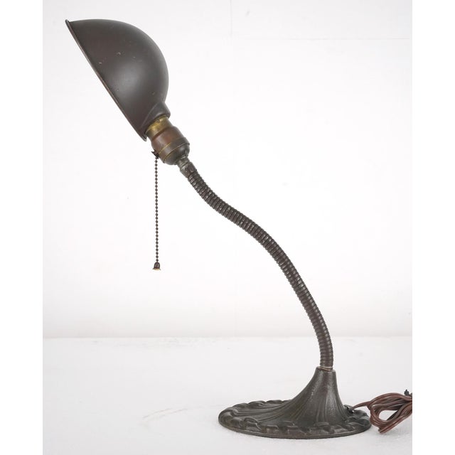 Early 20th Century Early 20th Century Art Deco Industrial Gooseneck Office Desk Lamp For Sale - Image 5 of 8
