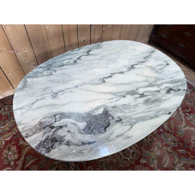 Art Nouveau Cast Iron and Veined Marble Bistro Table, 1900s For Sale - Image 3 of 8