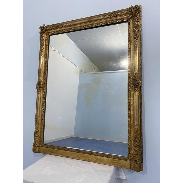Antique French Napoleon Gold Leaf Mirror, 1870s For Sale - Image 16 of 16