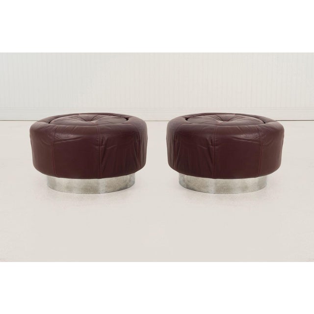 Guido Faleschini for Mariani Zator Lounge Chairs & Ottomans Oxblood Leather 1975 For Sale - Image 14 of 14