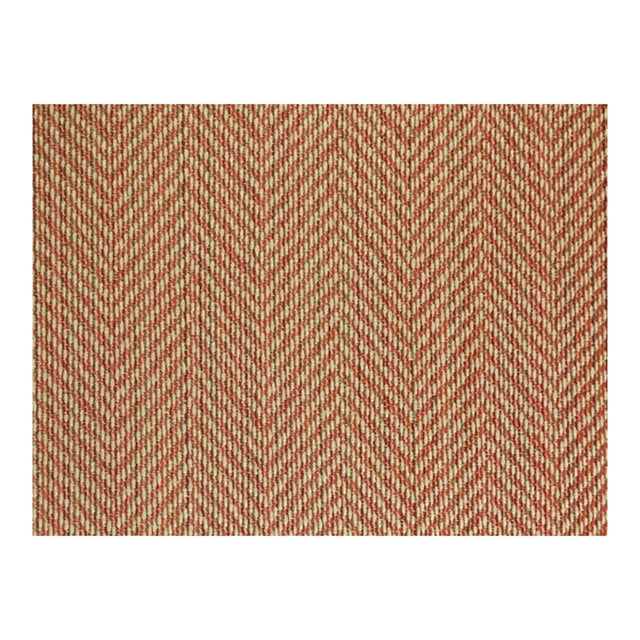 Cowtan & Tout Strada Persimmon Sunbrella Acrylic Orange Beige Herringbone Indoor Outdoor Upholstery Fabric For Sale