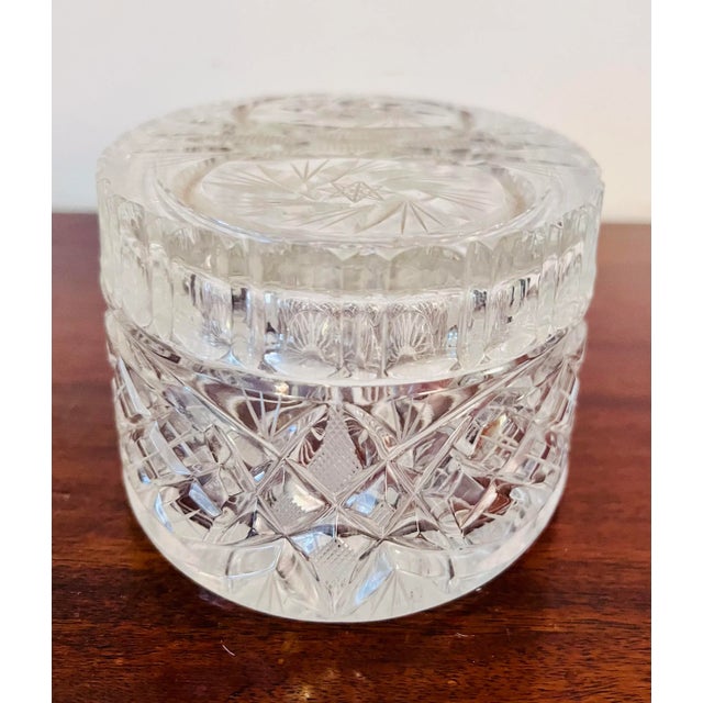 Early 20th Century Early 20th Century Oval Lidded Cut Crystal Box For Sale - Image 5 of 8