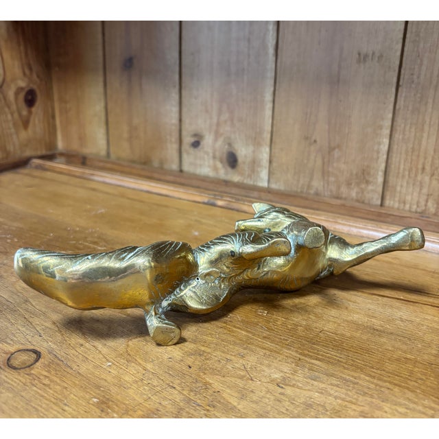 Mid 20th Century Vintage Brass Fox Figure For Sale - Image 5 of 5