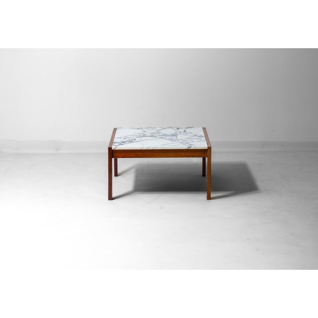 Belform Vintage Coffee Table in Teak and Marble by Alfred Hendrickx for Belform, 1960s For Sale - Image 4 of 8