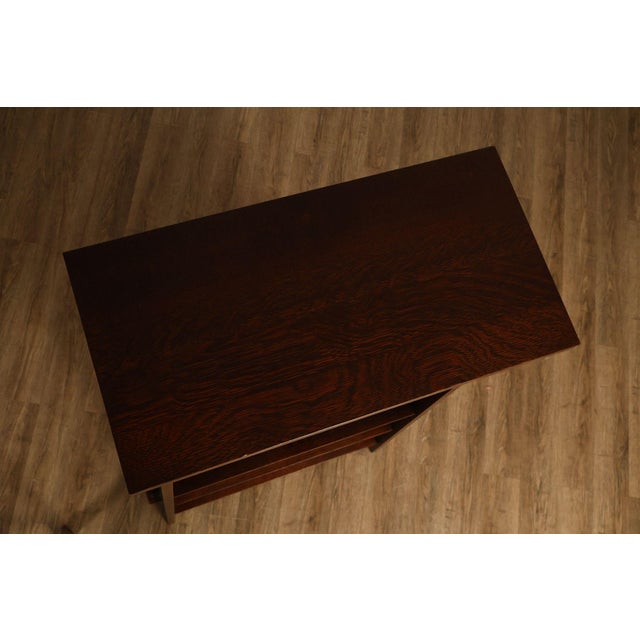 Stickley Mission Collection Oak Open Bookcase Shelf Cabinet For Sale - Image 12 of 18