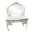Charming White Painted Wood Vanity With Oval Mirror For Sale