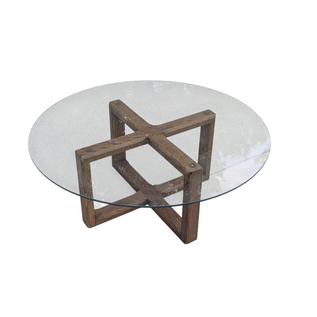 Wood Mid Century Modern Oak Wood Coffee Table For Sale - Image 7 of 15