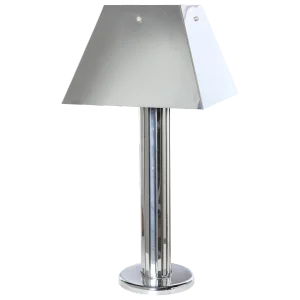 1970s Monumental Curtis Jere Reflective Chrome Table Lamp With Chrome Shade