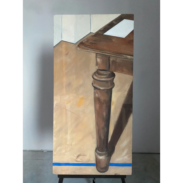 Wood Surrealist Painting of Furniture With Yves Klein Blue For Sale - Image 7 of 13