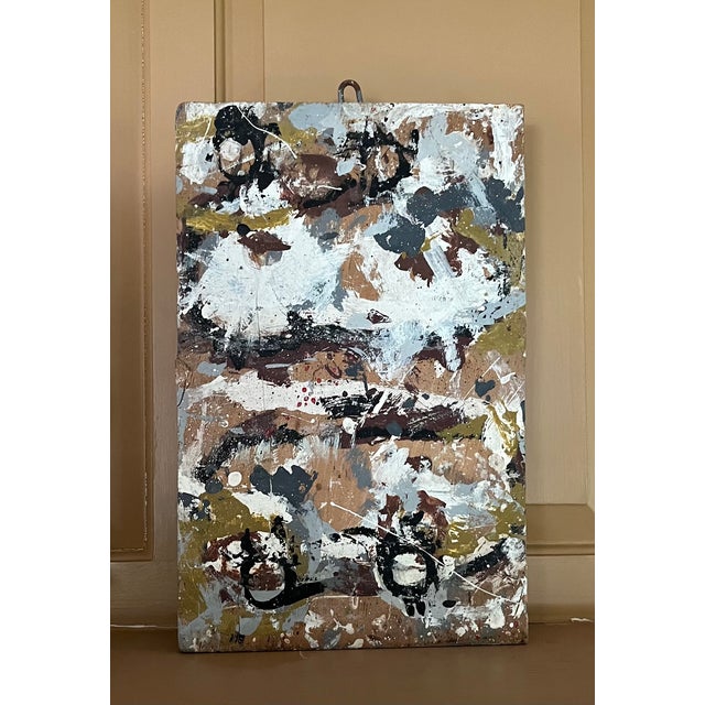 George S. Rennie III (American 1940 - 2022) Mid-Century Modern Mixed Media Construction Abstract Drip Painting Circa 1965 For Sale - Image 13 of 15