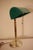 Vintage Ministerial Art Deco Style Brass Banker's Desk Lamp With Emerald Green Shade For Sale - Image 9 of 12