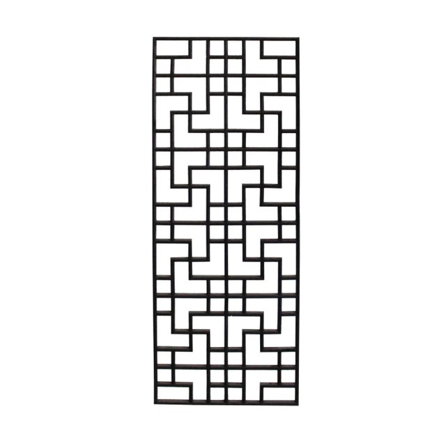 Rectangular Dark Brown Stain Wood Geometric Pattern Wall Panel For Sale In San Francisco - Image 6 of 6