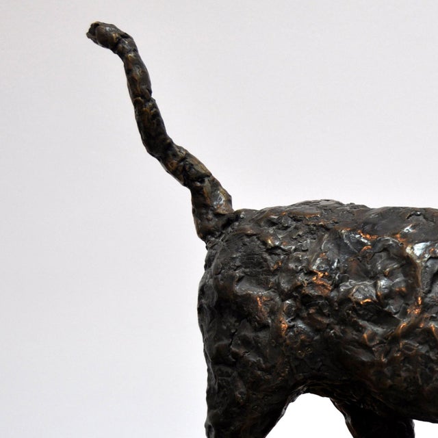 Modern Dominik Albinski, Polish Modernist Man Lioness Bronze Expressionist Lion Art Sculpture For Sale - Image 3 of 4