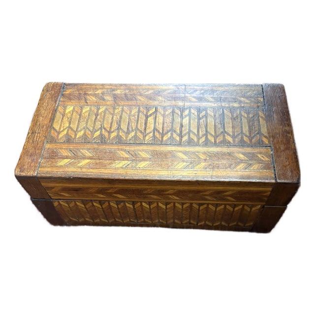 1920 Circa Marquetry Wooden Box For Sale
