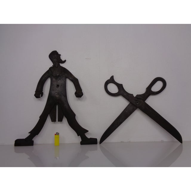 Handmade Wrought Iron Sign of Tailors Guild, Germany, 1900 For Sale - Image 4 of 18