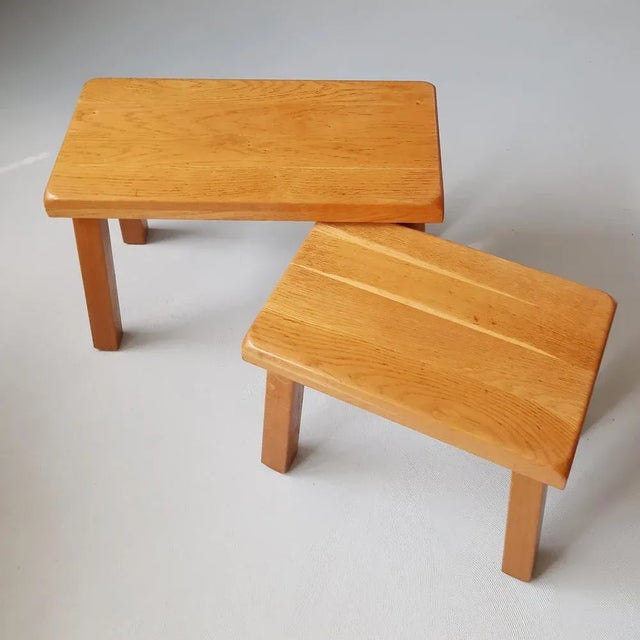 Brutalist Brutalist Side Tables in Blonde Oak, 1960s, Set of 2 For Sale - Image 3 of 7