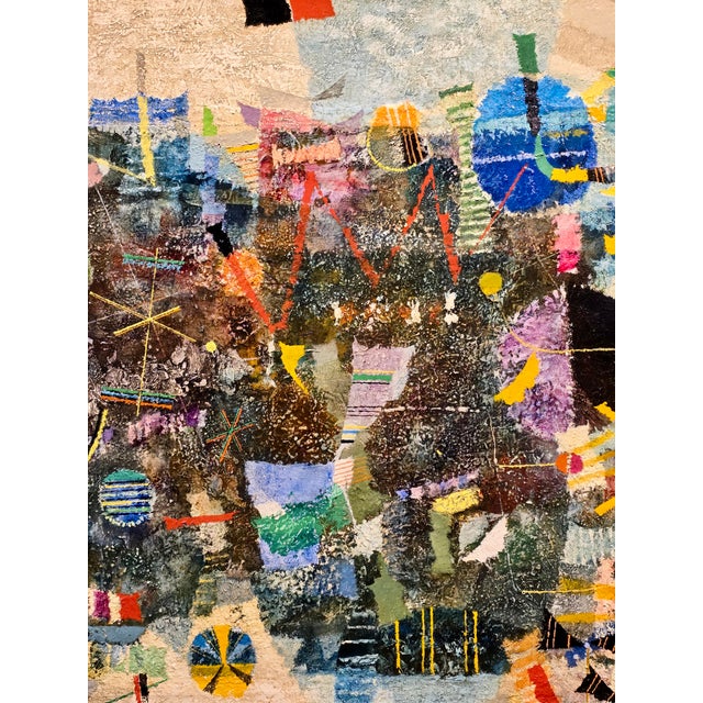Kishio Murata - 1966 Abstract Cityscape - Original Oil Painting For Sale - Image 4 of 15