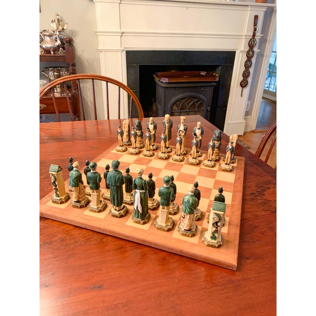 English Sherlock Holmes Chess Set Handmade Studio Anne Carlton Worth $1400 New For Sale - Image 3 of 14