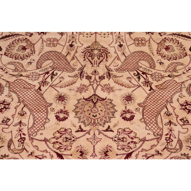 Shabby Chic 1990's Pak-Persian Beige/Red Wool Rug - 9'1'' X 12'0'' For Sale - Image 4 of 9