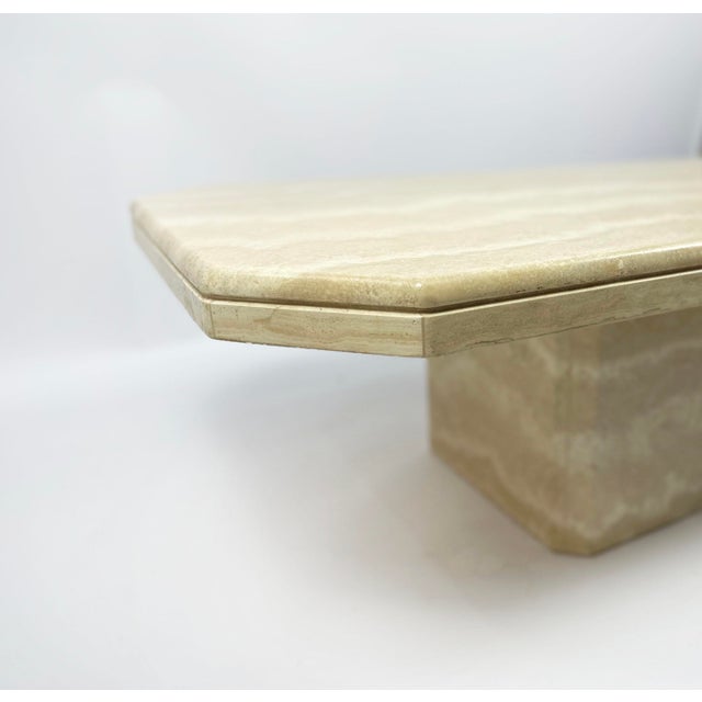 Mid-Century Modern Vintage Travertin Coffee Table, 1970s For Sale - Image 3 of 7