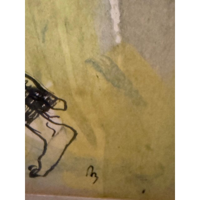 Expressionism "Draped Nude" Women With Basket Expressionist Watercolor by Ron Blumberg For Sale - Image 3 of 6