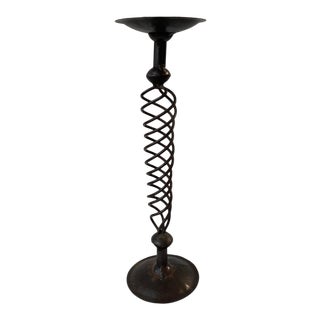 Vintage Sarreid Metal Braided Candle Holder For Sale