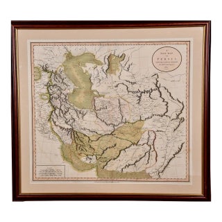 Persia & Afghanistan: A Framed Hand-Colored 17th Century Map by John Cary, 1801 For Sale