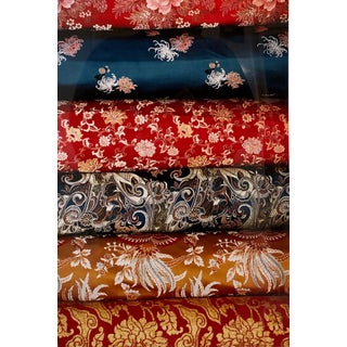 Mark Abrahamson, Vintage Photograph Cibachrome Barkhor Bazaar Colorful Silk Vibrant Photo Print, 1986 For Sale