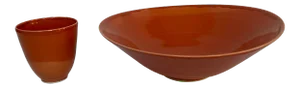 Ceramic Bowl & Cup by Christiane Perrochon, 2 Pieces