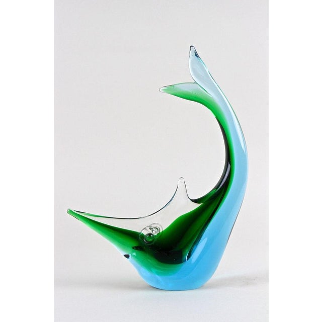 Mid-Century Murano Glass Fish Sculpture in Blue and Green Tones, Italy, 1970 For Sale - Image 10 of 18