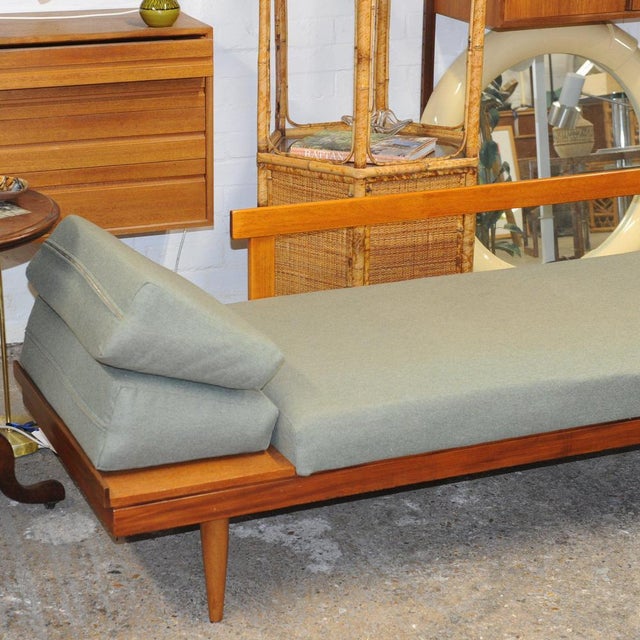 Vintage Scandinavian Daybed in Teak and Pale Green Fabric by Ingmar Relling for Ekornes, 1960s For Sale - Image 14 of 16