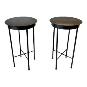 Pair French Moderne Iron Tables