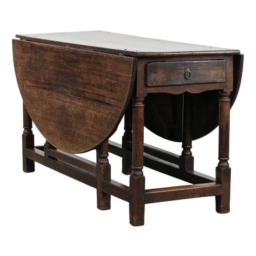 Antique English Oak Gateleg Table, 18th Century For Sale
