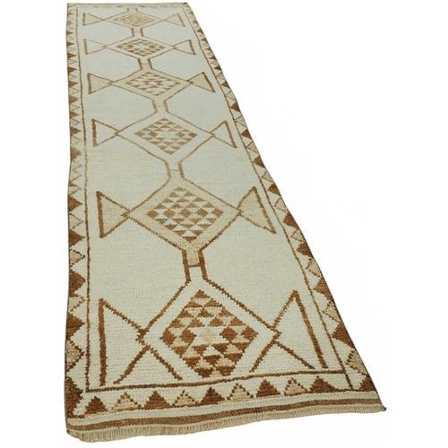 Textile Bohemian Beige Runner Rug For Sale - Image 7 of 7