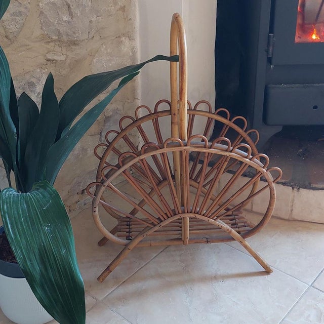 Mid-Century Modern Bamboo Magazine Holder attributed to Franco Albini, 1960s For Sale - Image 3 of 9